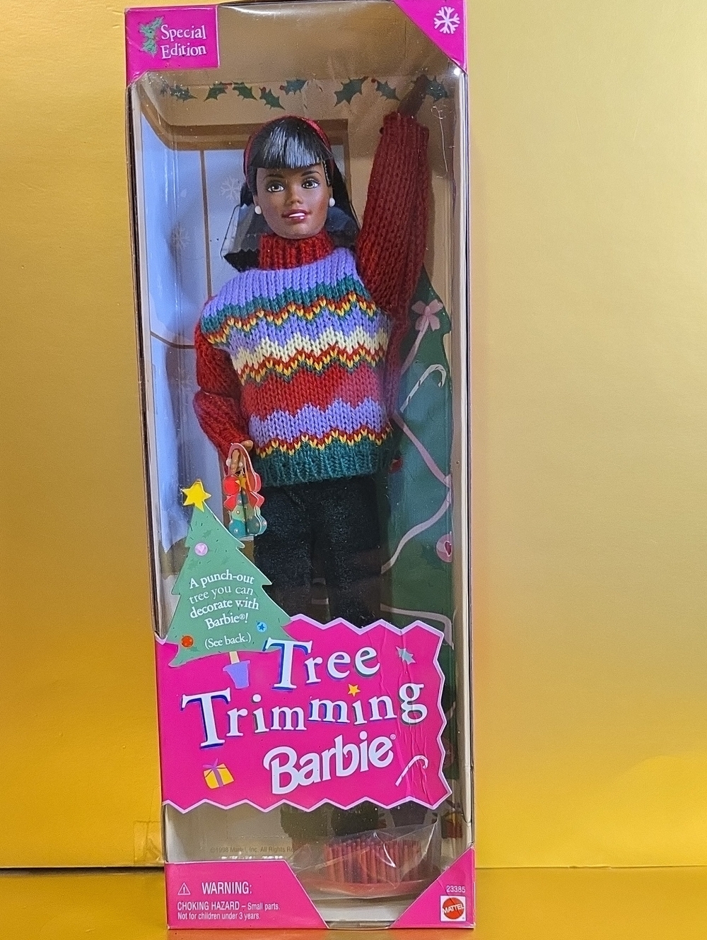 Barbie Red Multi-Color Holiday Sweater Doll Rare Find